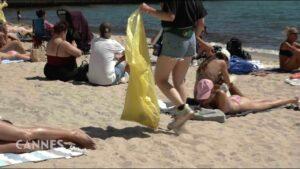 Ramassage des déchets au lendemain du festival des plages électroniques de Cannes